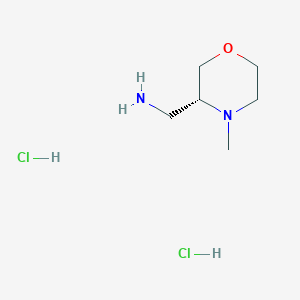 molecular formula C6H16Cl2N2O B8098109 (R)-4-Methyl-3-(aminomethyl)morpholine dihydrochloride 