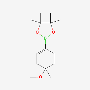 molecular formula C14H25BO3 B8098117 2-(4-Methoxy-4-methylcyclohex-1-en-1-yl)-4,4,5,5-tetramethyl-1,3,2-dioxaborolane 