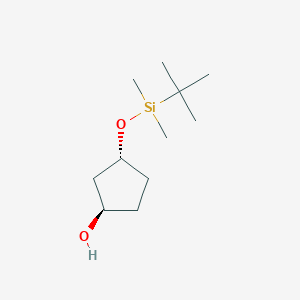 molecular formula C11H24O2Si B8098133 trans-3-((tert-Butyldimethylsilyl)oxy)cyclopentan-1-ol 