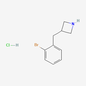 molecular formula C10H13BrClN B8098167 3-[(2-Bromophenyl)methyl]azetidine hydrochloride 