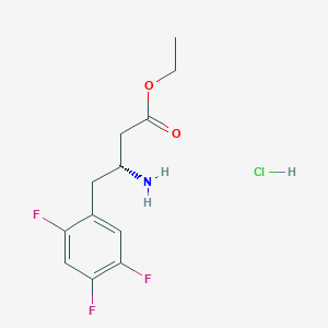 molecular formula C12H15ClF3NO2 B8098201 (R)-Ethyl2,4,5-trifluoro-b-homophenylalaninatehydrochloride 