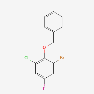 molecular formula C13H9BrClFO B8098231 1-Benzyloxy-2-bromo-6-chloro-4-fluorobenzene 