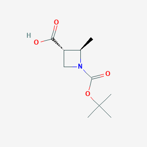 molecular formula C10H17NO4 B8098275 trans-1-Tert-butoxycarbonyl-2-methyl-azetidine-3-carboxylic acid 