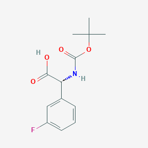 molecular formula C13H16FNO4 B8098292 Boc-(r)-2-amino-2-(3-fluorophenyl)acetic acid 