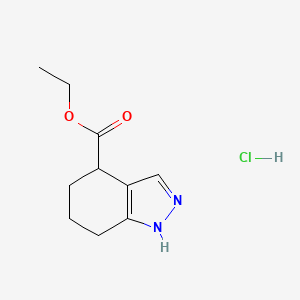 molecular formula C10H15ClN2O2 B8098295 4,5,6,7-Tetrahydro-1H-indazole-4-carboxylic acid ethyl ester hydrochloride CAS No. 1965310-32-0
