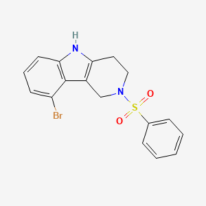 molecular formula C17H15BrN2O2S B8098337 2-Benzenesulfonyl-9-bromo-2,3,4,5-tetrahydro-1H-pyrido[4,3-b]indole 