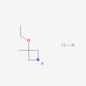 molecular formula C6H14ClNO B8098352 3-Ethoxy-3-methylazetidine hydrochloride 