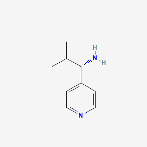 molecular formula C9H14N2 B8098362 (S)-2-Methyl-1-pyridin-4-YL-propylamine 