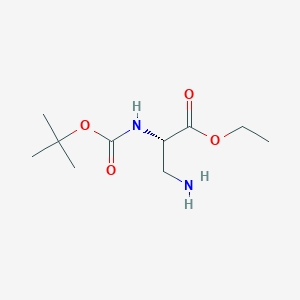 molecular formula C10H20N2O4 B8098363 3-Amino-N-Boc-L-alanine ethyl ester 