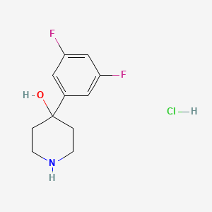 molecular formula C11H14ClF2NO B8098392 4-(3,5-Difluorophenyl)piperidin-4-ol HCl 
