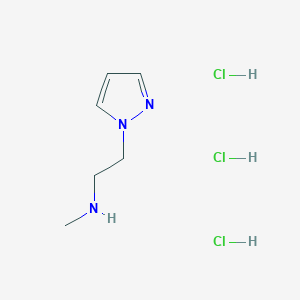 molecular formula C6H14Cl3N3 B8098397 N-Methyl-1H-pyrazole-1-ethanamine 3HCl 