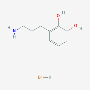 molecular formula C9H14BrNO2 B8098427 3-(3-Aminopropyl)-1,2-benzenediol HBr 