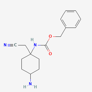 molecular formula C16H21N3O2 B8098445 benzyl N-[4-amino-1-(cyanomethyl)cyclohexyl]carbamate 