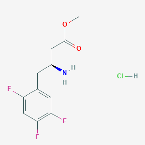 molecular formula C11H13ClF3NO2 B8098482 (S)-Methyl 3-amino-4-(2,4,5-trifluorophenyl)butanoate HCl 