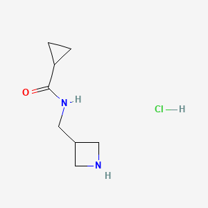 molecular formula C8H15ClN2O B8098484 N-(3-Azetidinylmethyl)cyclopropylcarboxamide hydrochloride 