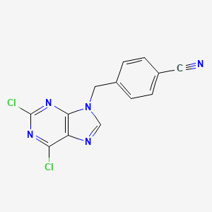 molecular formula C13H7Cl2N5 B8098518 4-((2,6-Dichloro-9h-purin-9-yl)methyl)benzonitrile CAS No. 115204-76-7