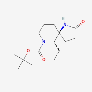 molecular formula C15H26N2O3 B8098589 Racemic-(5S,6S)-Tert-Butyl 6-Ethyl-2-Oxo-1,7-Diazaspiro[4.5]Decane-7-Carboxylate 