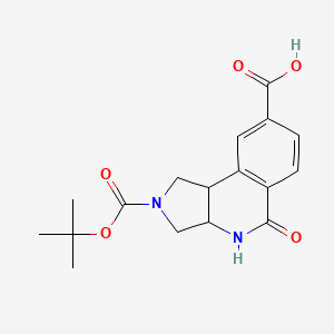 molecular formula C17H20N2O5 B8098613 Racemic-2-(Tert-Butoxycarbonyl)-5-Oxo-2,3,3A,4,5,9B-Hexahydro-1H-Pyrrolo[3,4-C]Isoquinoline-8-Carboxylic Acid 