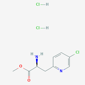 molecular formula C9H13Cl3N2O2 B8098621 Methyl (S)-2-amino-3-(5-chloropyridin-2-YL)propanoate 2hcl 
