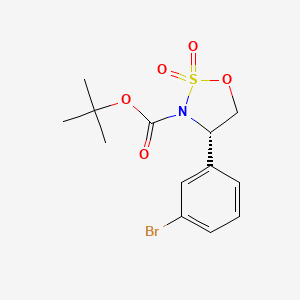 molecular formula C13H16BrNO5S B8098641 (S)-3-Boc-4-(3-bromophenyl)-1,2,3-oxathiazolidine 2,2-dioxide 
