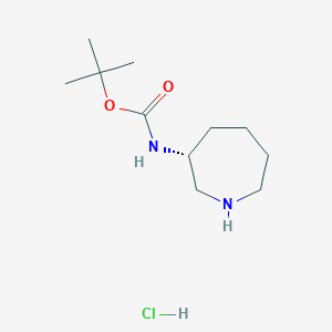 molecular formula C11H23ClN2O2 B8098645 (R)-tert-Butyl azepan-3-ylcarbamate hydrochloride 