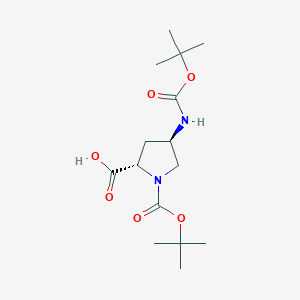 molecular formula C15H26N2O6 B8098657 (4R)-1-Boc-4-(Boc-amino)-L-proline CAS No. 254881-66-8