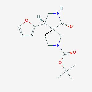 molecular formula C16H22N2O4 B8098659 Racemic-(5R,9S)-Tert-Butyl 9-(Furan-2-Yl)-6-Oxo-2,7-Diazaspiro[4.4]Nonane-2-Carboxylate 