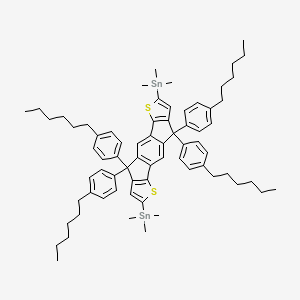 molecular formula C70H90S2Sn2 B8098684 (4,4,9,9-Tetrakis(4-hexylphenyl)-4,9-dihydro-s-indaceno[1,2-b:5,6-b']dithiophene-2,7-diyl)bis(trimethylstannane) 