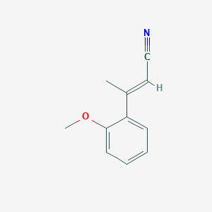molecular formula C11H11NO B8098700 3-(2-甲氧基苯基)丁-2-烯腈 