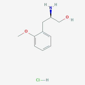 molecular formula C10H16ClNO2 B8098737 (R)-2-Amino-3-(2-methoxyphenyl)propan-1-ol hydrochloride 