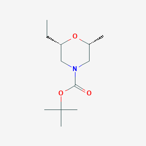 molecular formula C12H23NO3 B8098747 (2S,6r)-tert-butyl 2-ethyl-6-methylmorpholine-4-carboxylate 