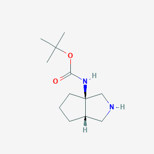 molecular formula C12H22N2O2 B8098760 tert-butyl N-[(3aR,6aS)-octahydrocyclopenta[c]pyrrol-3a-yl]carbamate 