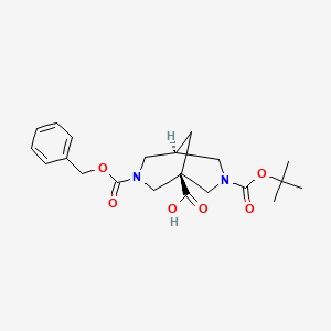 molecular formula C21H28N2O6 B8098766 (1R,5R)-3-[(2-methylpropan-2-yl)oxycarbonyl]-7-phenylmethoxycarbonyl-3,7-diazabicyclo[3.3.1]nonane-1-carboxylic acid CAS No. 1250997-57-9