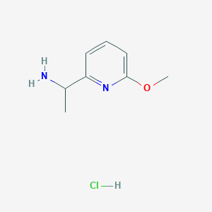 molecular formula C8H13ClN2O B8098797 1-(6-Methoxypyridin-2-yl)ethan-1-amine hydrochloride 