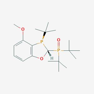 molecular formula C20H34O3P2 B8098810 Di-tert-butyl((2R,3R)-3-(tert-butyl)-4-methoxy-2,3-dihydrobenzo[d][1,3]oxaphosphol-2-yl)phosphine oxide 