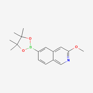 molecular formula C16H20BNO3 B8098833 3-Methoxy-6-(4,4,5,5-tetramethyl-1,3,2-dioxaborolan-2-yl)isoquinoline 