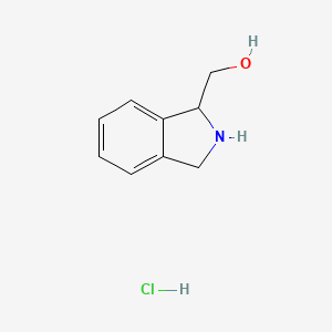 molecular formula C9H12ClNO B8098840 2,3-Dihydro-1H-isoindol-1-ylmethanol hydrochloride 
