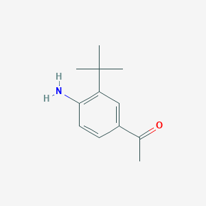 molecular formula C12H17NO B8098845 1-(4-Amino-3-(tert-butyl)phenyl)ethanone 