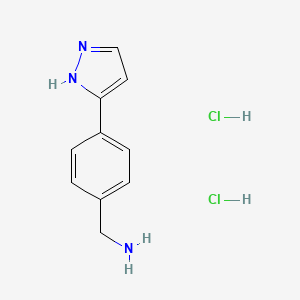 molecular formula C10H13Cl2N3 B8098888 4-(2H-Pyrazol-3-yl)-benzylamine dihydrochloride 
