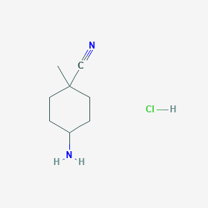 molecular formula C8H15ClN2 B8098892 4-Amino-1-methylcyclohexane-1-carbonitrile hydrochloride 