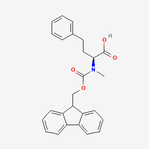 molecular formula C26H25NO4 B8098915 (2S)-2-[9H-fluoren-9-ylmethoxycarbonyl(methyl)amino]-4-phenylbutanoic acid 