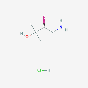 molecular formula C5H13ClFNO B8098925 (3S)-4-amino-3-fluoro-2-methylbutan-2-ol hydrochloride 