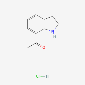 molecular formula C10H12ClNO B8098941 1-(2,3-Dihydro-1H-indol-7-yl)-ethanone hydrochloride 