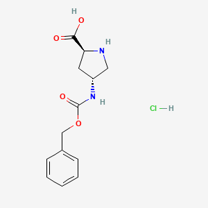 molecular formula C13H17ClN2O4 B8098973 (4R)-4-(Cbz-amino)-L-proline HCl 