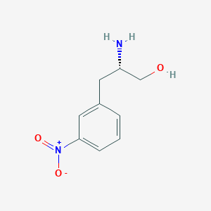 molecular formula C9H12N2O3 B8098993 (S)-b-Amino-3-nitrobenzenepropanol 