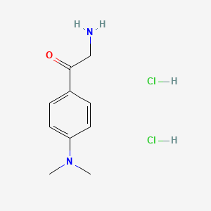 molecular formula C10H16Cl2N2O B8099016 2-Amino-1-[4-(dimethylamino)phenyl]ethanone 2HCl 