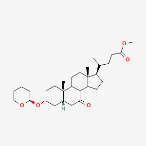 molecular formula C30H48O5 B8099037 (R)-methyl 4-((3R,5S,10S,13R,17R)-10,13-dimethyl-7-oxo-3-(tetrahydro-2H-pyran-2-yloxy)-hexadecahydro-1H-cyclopenta[a]phenanthren-17-yl)pentanoate 