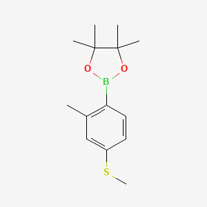 molecular formula C14H21BO2S B8099055 2-Methyl-4-methylthiophenylboronic acid pinacol ester 
