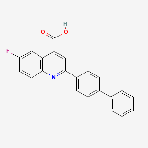 molecular formula C22H14FNO2 B8099061 2-Biphenyl-4-yl-6-fluoro-4-carboxyquinoline 