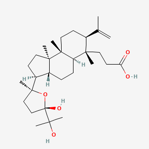 molecular formula C30H50O5 B8099214 3-[(3S,3aR,5aR,6S,7S,9aR,9bR)-3-[(2S,5S)-5-hydroxy-5-(2-hydroxypropan-2-yl)-2-methyloxolan-2-yl]-6,9a,9b-trimethyl-7-prop-1-en-2-yl-1,2,3,3a,4,5,5a,7,8,9-decahydrocyclopenta[a]naphthalen-6-yl]propanoic acid 